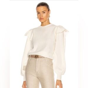 Ulla Johnson Lorena Wool Ruffle Pullover 
Sz M